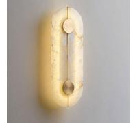 JISHUBO Aplique de pared de alabastro de 16,5 pulgadas, lámpara de pared de estilo minimalista nórdico, aplique de pared con fuente de luz LED cableada, luminaria de pared para balcón, sala de estar y