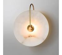JISHUBO Aplique de Pared de Estilo Industrial Moderno, lámpara de Pared Redonda de alabastro de 9,8 Pulgadas, con Fuente de luz LED y cableado Fijo, Ideal para Sala de Estar, Dormitorio o balcón.