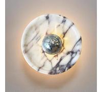 JISHUBO Aplique de Pared LED de mármol con luz cálida, lámpara de Pared Redonda de Estilo nórdico, Aplique de Pared Interior de Piedra Natural, luminarias de Pared para Restaurante, Dormitorio y Sala