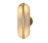 JISHUBO Aplique de pared ovalado de alabastro de 11,8 pulgadas, lámpara de pared de estilo industrial moderno, aplique de pared de metal con fuente de luz G9, luminaria de pared para restaurante, sala