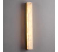 JISHUBO Aplique de pared rectangular de alabastro de 19,7 pulgadas, lámpara de pared de mármol de estilo moderno, aplique de pared con fuente de luz LED, luminarias de pared para dormitorio, sala de e