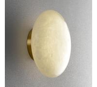 JISHUBO Aplique de pared redondo de alabastro de 7,8 pulgadas, lámpara de pared de estilo industrial moderno, aplique de pared interior de mármol con cableado fijo, luminaria de pared para dormitorio,