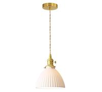 JISHUBO Lámpara colgante de cerámica con casquillo E26, estilo industrial nórdico, lámpara de techo empotrada, luminaria decorativa para sala de estar, dormitorio y balcón.