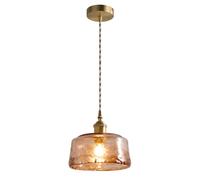 JISHUBO Lámpara colgante de cristal con casquillo E26, plafón empotrado, lámpara de techo individual, araña de estilo industrial vintage, luminaria decorativa para restaurantes, dormitorios e islas de