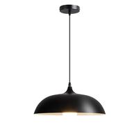 JISHUBO Lámpara colgante de estilo industrial americano, con casquillo E26, de montaje empotrado, de metal negro, 35 cm (13,7 pulgadas), ideal para la decoración de restaurantes, balcones y dormitorio