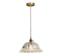 JISHUBO Lámpara colgante de estilo retro nórdico, pantalla de lámpara colgante de vidrio de alta transmisión de luz creativa, lámpara de araña de un solo cabezal con base E27, accesorios de iluminació