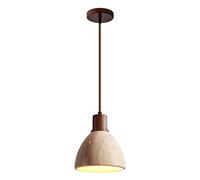 JISHUBO Lámpara colgante de travertino amarillo con forma de sombrero, estilo industrial, de un solo cabezal, lámpara de techo empotrada, luminaria decorativa para isla de cocina, sala de estar y dorm
