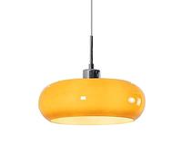 JISHUBO Lámpara de araña de una Cabeza con Tornillo E27, luz Colgante de Estilo Minimalista Moderno, Pantalla de lámpara Colgante de Vidrio Ovalada Creativa, Accesorios de iluminación para decoración