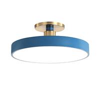 JISHUBO Lámpara de techo LED empotrada, Lámpara de techo redonda de hierro forjado, Lámpara de techo de tres tonos, Lámpara plana con pantalla acrílica, Comedor de dormitorio decorado con accesorios d