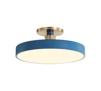 JISHUBO Lámpara LED de techo semiempotrada, lámpara de techo de tres tonos, lámpara plana redonda de hierro forjado, lámpara de techo con pantalla acrílica transparente, accesorios de iluminación para