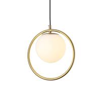 JISHUBO Pantalla de lámpara colgante de vidrio esférico creativo, lámpara de araña circular de estilo minimalista moderno, lámpara colgante de una sola cabeza con tornillo E27, accesorios de iluminaci