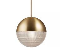 JISHUBO Pantalla de lámpara colgante de vidrio esférico de estilo creativo nórdico, lámpara de araña de una sola cabeza con tornillo E27, luz colgante de techo de montaje empotrado, restaurante, acces