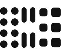 JiSiTeCai Funda universal para cámara web, accesorio de protección de privacidad, aplicación sin residuos, cierre de pantalla de seguridad, puntos, cuadrados y barras, 18 piezas, color negro