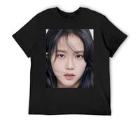 Jisoo - Camiseta de algodón con estampado novedoso, diseño único, camisa de manga corta para iniciar conversaciones, Negro, S