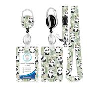Jisrcha 1 Pieza Porta Tarjetas Identificativas con Lanyard, Tarjetero Retráctil Desmontable con Lanyard, Llavero Retráctil Tarjetero para Profesores, Enfermeras, Médicos, Estudiantes (A)