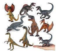 Jisrcha 8 Piece Dinosaurio Figures, Dinosaurios Juguetes Set, Detailed Prehistoric Dinosaur Toys, Dinosaur Figures 3 Years Onwards for Play and Learning (A)