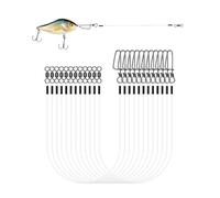 Jisrcha Línea de Líder de Acero de 12 Piezas, Línea de Líder de Fluorocarbono con Eslabón Giratorio Y Broche, Accesorios de Pesca, Línea de Líder para Pesca de Spinning