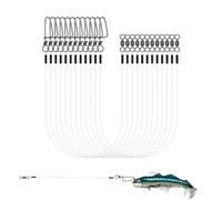 Jisrcha Línea de Líder de Acero de 12 Piezas, Línea de Líder de Fluorocarbono con Eslabón Giratorio Y Broche, Accesorios de Pesca, Línea de Líder para Pesca de Spinning