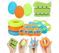 Jissta 10 Piezas Fortalecedor de Agarre de Mano,Ejercitador de Manos, para Estirar Los Dedos,Bola De Muñeca,Entrenamiento Con Anillo De Agarre Manual Para Desarrollo Muscular,Hand Grip Para Músicos