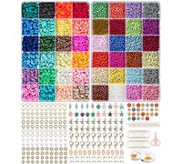 Jissta 10660 PCS Kit de Cuentas Coloridas Abalorios Hacer Pulseras Collar,DIY arcilla de joyería, de polímero planas de joyería de moda pendientes de regalo.