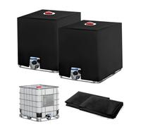 Jissta 2PC Cubierta para Depósito de Agua 1000 litros, Cubierta Funda Deposito, Antipolvo Anti UV Cubierta Protectora Depósito Agua IBC, Funda Bidon Cubierta Deposito Agua, 120 x 100 x 116 cm, Negro