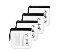 Jissta 4 neceseres Transparentes 20 * 20CM, Bolsa para líquidos de avión, Neceser portátil, Neceser de Viaje para Mujeres y Hombres con asa