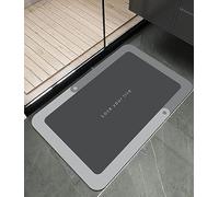 Jissta Alfombra Antideslizante Bañera, 60x40 cm Alfombrilla de Baño Súper Absorbente, Alfombras Ducha Microfibra Suave, Alfombra Ducha Antideslizante para Bañera y Dormitorio, Gris