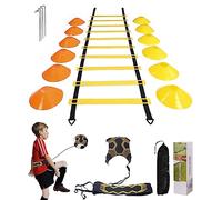 Jissta Speed Agility Training Kit para Agilidad,Escalera de Agilidad 6M,12 Conos Deportivos y Entrenador de Patadas de fútbol,Equipo de Entrenamiento de fútbol para niños y Adultos