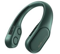 JISULIFE Cuello Ventilador Portátil Recargable sin Aspas, Personal con Pilas de 4000 mAh, 3 Velocidades, 58 Salidas de Aire, Verde