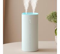 JISULIFE Humidificadores para dormitorio, doble puerto de niebla, humidificador pequeño de 3 velocidades, humidificador portátil de escritorio recargable de 8000 mAh con luz, apagado automático,
