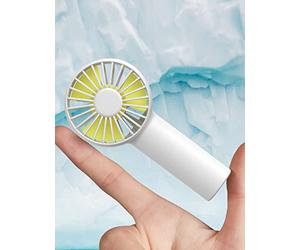 JISULIFE Mini Ventilador de Mano a Batería con Batería de 2000 mAh, Personal Alimentado por USB, 3 Velocidades, Flujo de Aire Mejorado, de Bolsillo Silencioso Recargable-Blanco