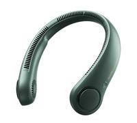 JISULIFE Ventilador de Cuello Portátil, 4000 mAh Ventilador Cuello USB Recargable con, Ventilador de Cuello Colgante Sin Hojas con -Verde Oscuro