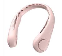 JISULIFE Ventilador de Cuello Portátil, 4000 mAh Ventilador Cuello USB Recargable con, Ventilador de Cuello Colgante Sin Hojas con 5 Velocidade-Rosa
