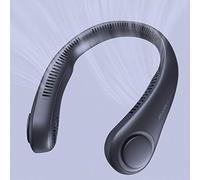 JISULIFE Ventilador de Cuello Portátil, 4000 mAh Ventilador Cuello USB Recargable con, Ventilador de Cuello Colgante Sin Hojas con 5 Velocidade-Azul