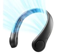 JISULIFE Ventilador de Cuello Portátil, 5 Velocidades, 4000 mAh | Ventilador personal portátil a pilas, flexible y recargable, esencial de viaje, regalo para mujeres y hombres