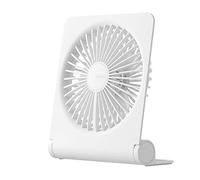 JISULIFE Ventilador de escritorio pequeño, portátil de mesa USB recargable de 4500 mAh, 160 ° plegable viento fuerte ultra silencioso 4 velocidades para oficina casa camping - blanco