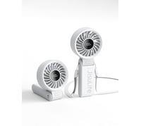 JISULIFE Ventilador de mano, ventilador portátil con pantalla LED [enfriamiento máximo de 19,5 horas] 5000 mAh, plegado a 150 °, 5 velocidades, ventilador de mano/escritorio/cuello 3 en 1, gris