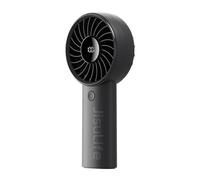 JISULIFE Ventilador de mano, ventilador portátil de 3600 mAh, ventilador de mano recargable por USB con pantalla digital, 5 velocidades de viento, ideal para viajes/escuela/pestañas-negro