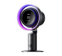 Jisulife Ventilador de mesa Pro3, ventilador oscilante turbo 3 en 1 con purificador de aire y luz RGB, filtro HEPA H11, 100 velocidades ajustables, batería recargable de 10000 mAh, potente flujo de