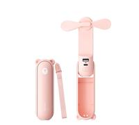 JISULIFE Ventilador Portátil 3 en 1 con Power Bank y Linterna | 19H Máx. Refrigeración, USB recargable, ventilador de bolsillo para viajes/cruceros/conciertos/maquillaje, ventilador de mano