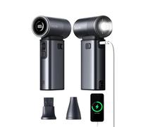 JISULIFE Ventilador portátil de mano 5 en 1, 100 velocidades, 9000 mAh máximo 25 horas, mini ventilador recargable de 18 W con linterna, ultra motor, carcasa de metal, regalos de viaje multifunción