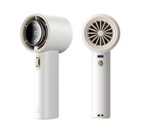 JISULIFE Ventilador Portátil de Mano,Mini Turbo Ajustable de Velocidad(1-100),Ventilador Personal Recargable de 3600 mAh Con Pantalla Digital,Viajes/Camping/Al aire libre-Blanco