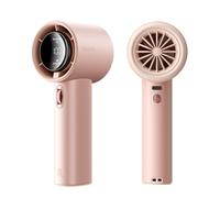 JISULIFE Ventilador Portátil de Mano,Mini Ventilador Turbo Ajustable de Velocidad(1-100),Ventilador Personal Recargable de 3600 mAh Con Pantalla Digital,Viajes/Camping/Al aire libre-Rosa