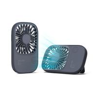 JISULIFE Ventilador Portatil, Ventilador USB Mini Ventilador Pequeño de Mano 3 Velocidades Banco de Energía para Oficina, Hogar, Fitness, Viajes, Aire Libre Azul