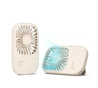JISULIFE Ventilador Portatil, Ventilador USB Mini Ventilador Pequeño de Mano 3 Velocidades Banco de Energía para Oficina, Hogar, Fitness, Viajes, Aire Libre Marrón