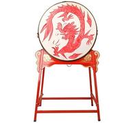 JITEM Tambor chino, tambor de guerra vertical, tambor con patrón de dragón con soporte, adecuado para ópera, canto y danza, danza del león, celebración de festivales