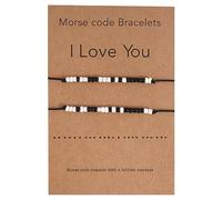 JITNGA 2 Pulseras De Código Morse I Love You Para Parejas, Pulseras Ajustables Para Parejas, Novio, Novia, Pareja, Joyería Para Damas Y Niñas, Regalos Para Mujeres