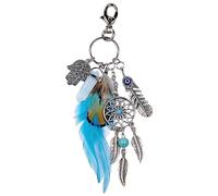 Jitnga Dream Catcher Llavero Piedra Preciosa Doble Extremo Estilo Bohemio Llavero De Metal Regalo Con Dijes En Forma De Pluma Para Niñas Y Mujeres Parejas