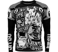 Jitsu Gentle & Strong Rash Guard Men's Camisa de Compresión Hombre MMA BJJ Fitness Artes Marciales Boxeo Grappling No Gi