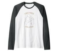 Jiu Jitsu Abrazos Gratis, Free Hugs, BJJ MMA Camiseta Manga Raglan